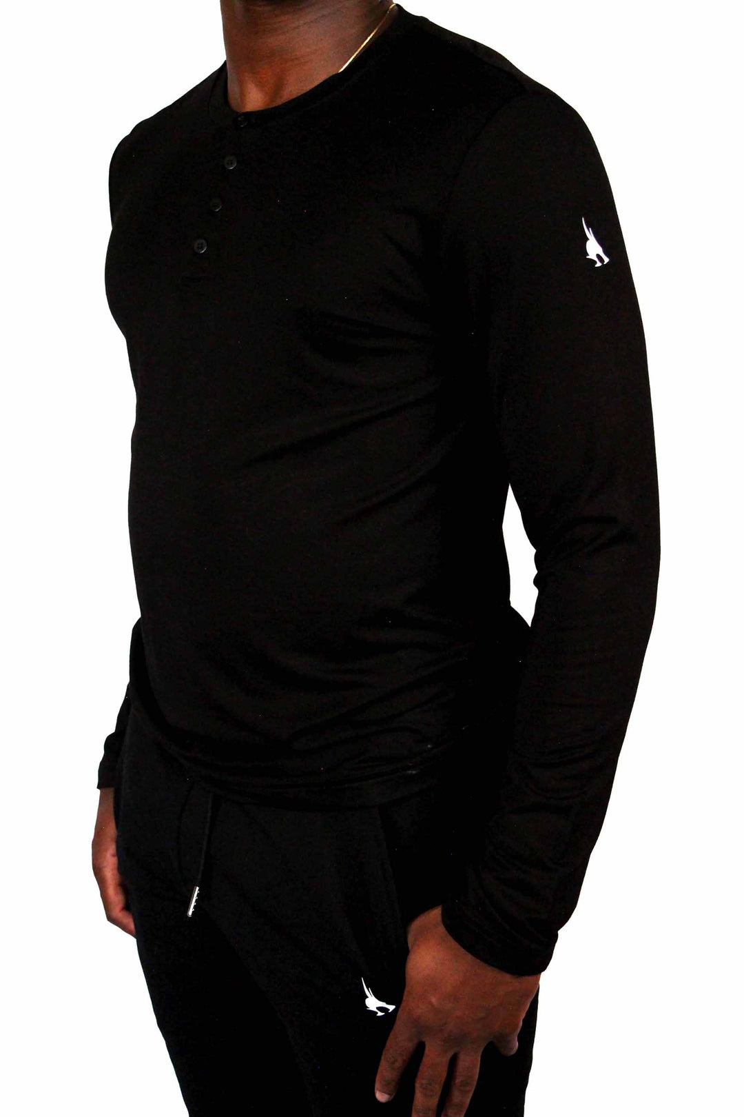 Tailored Bamboo Black Henley