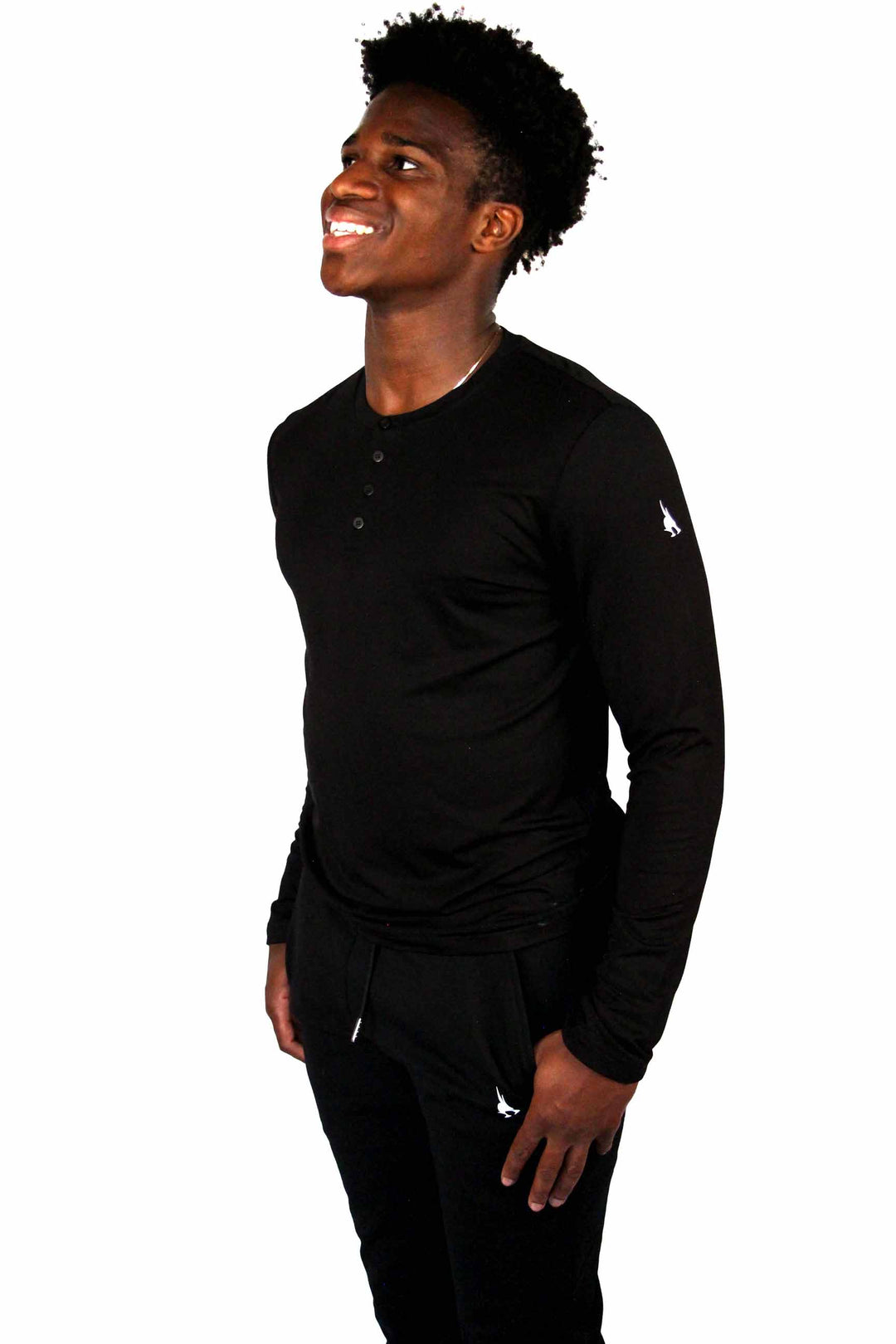 Tailored Bamboo Black Henley