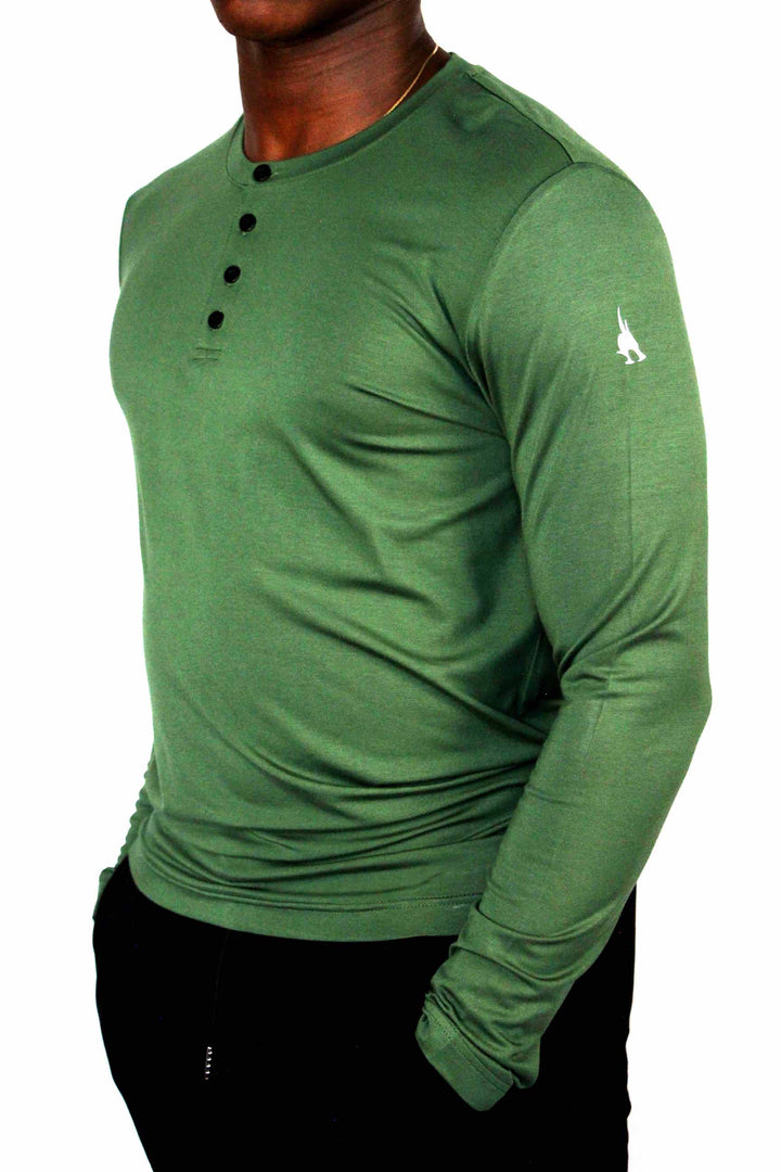 Tailored Bamboo Green Henley