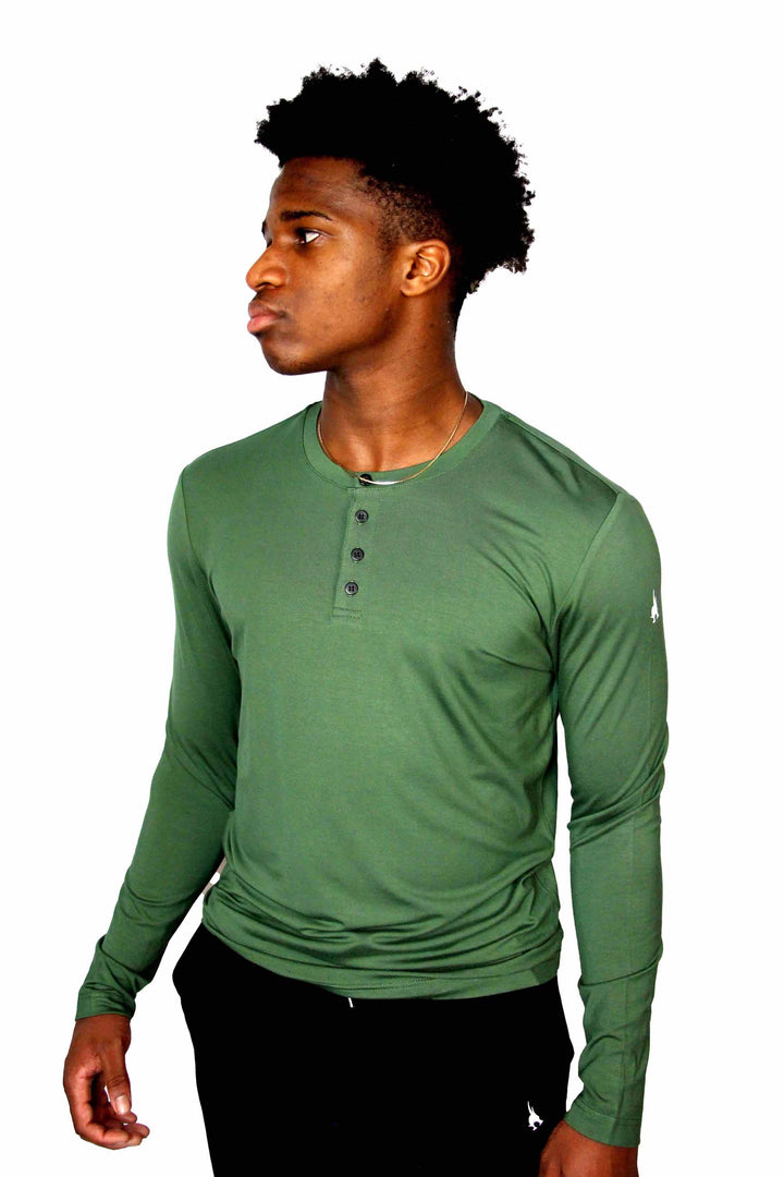 Tailored Bamboo Green Henley