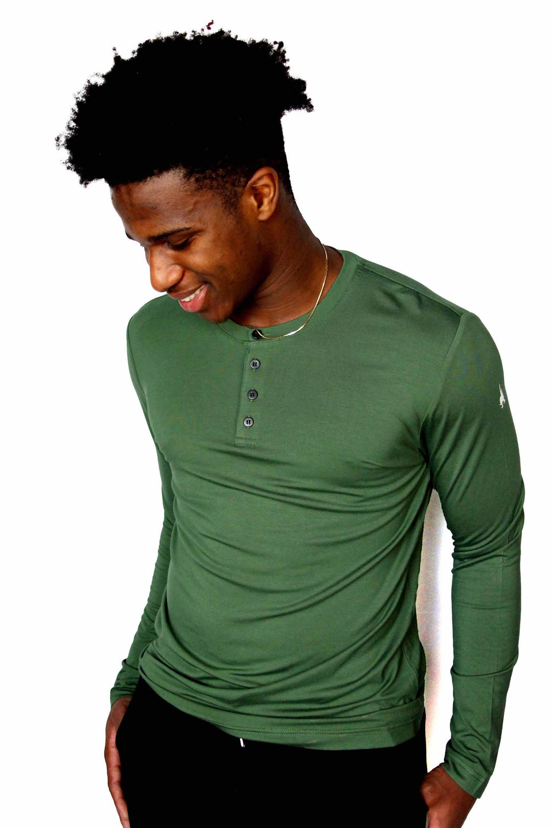 Tailored Bamboo Green Henley