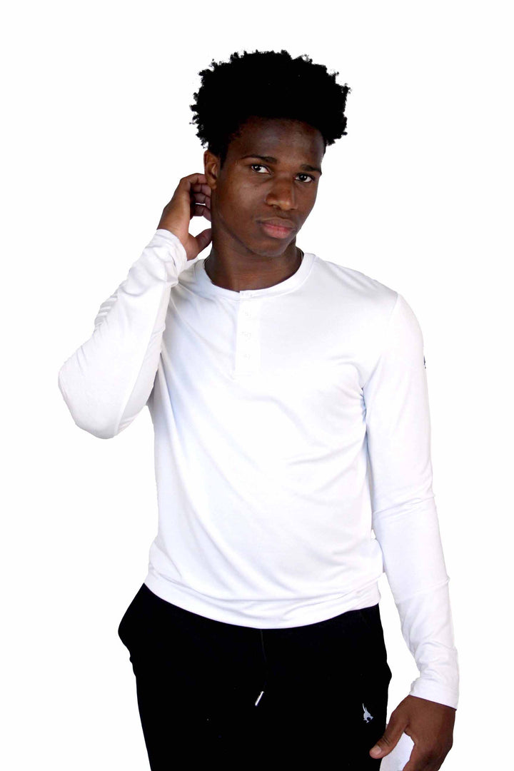 Tailored Bamboo White Henley